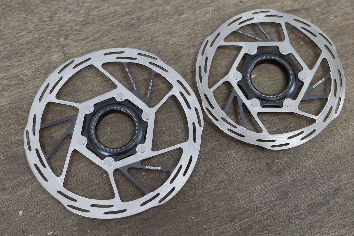(2) 160mm/140mm SRAM PaceLine Center Lock Disc Brake Rotors