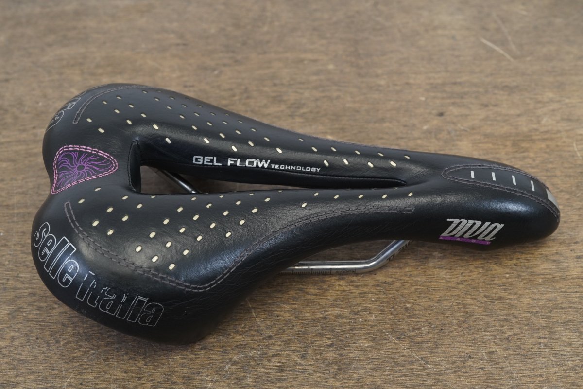 143mm Selle Italia Diva Gel flow Titanium Rail Road Saddle 259g