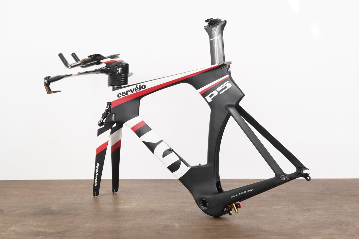 54cm Cervelo P5 TT Triathlon Carbon Rim Brake Frameset + Magura + Handlebar