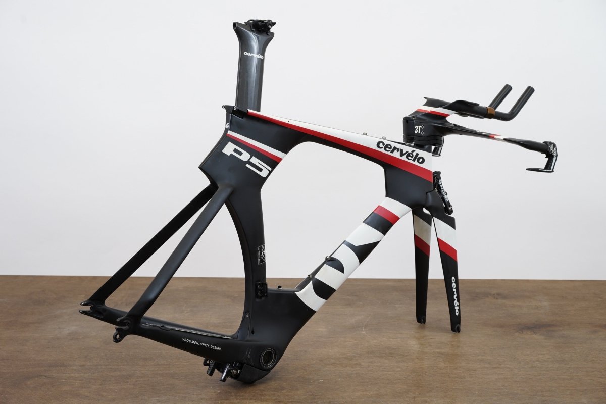 54cm Cervelo P5 TT Triathlon Carbon Rim Brake Frameset + Magura + Handlebar