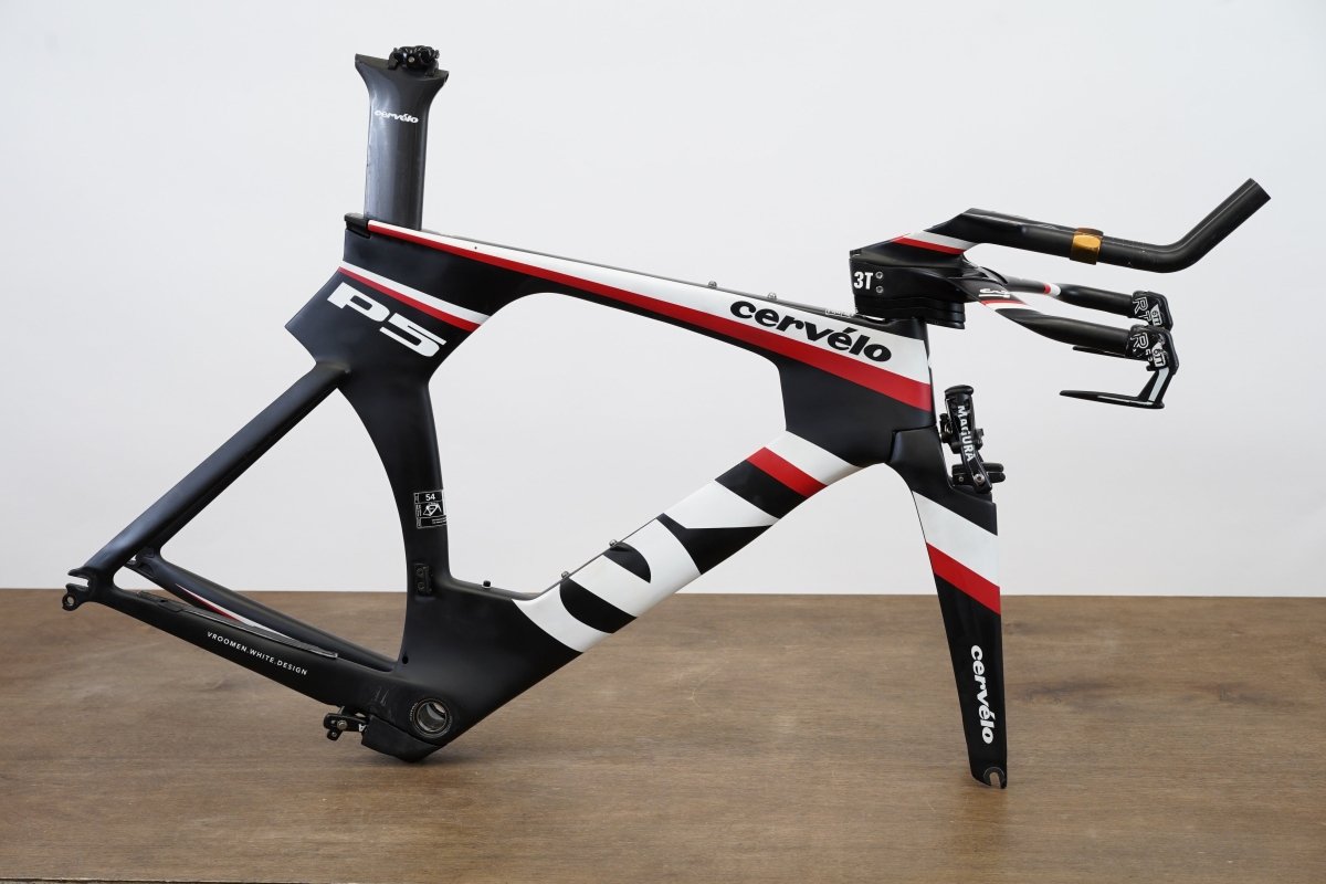 54cm Cervelo P5 TT Triathlon Carbon Rim Brake Frameset + Magura + Handlebar