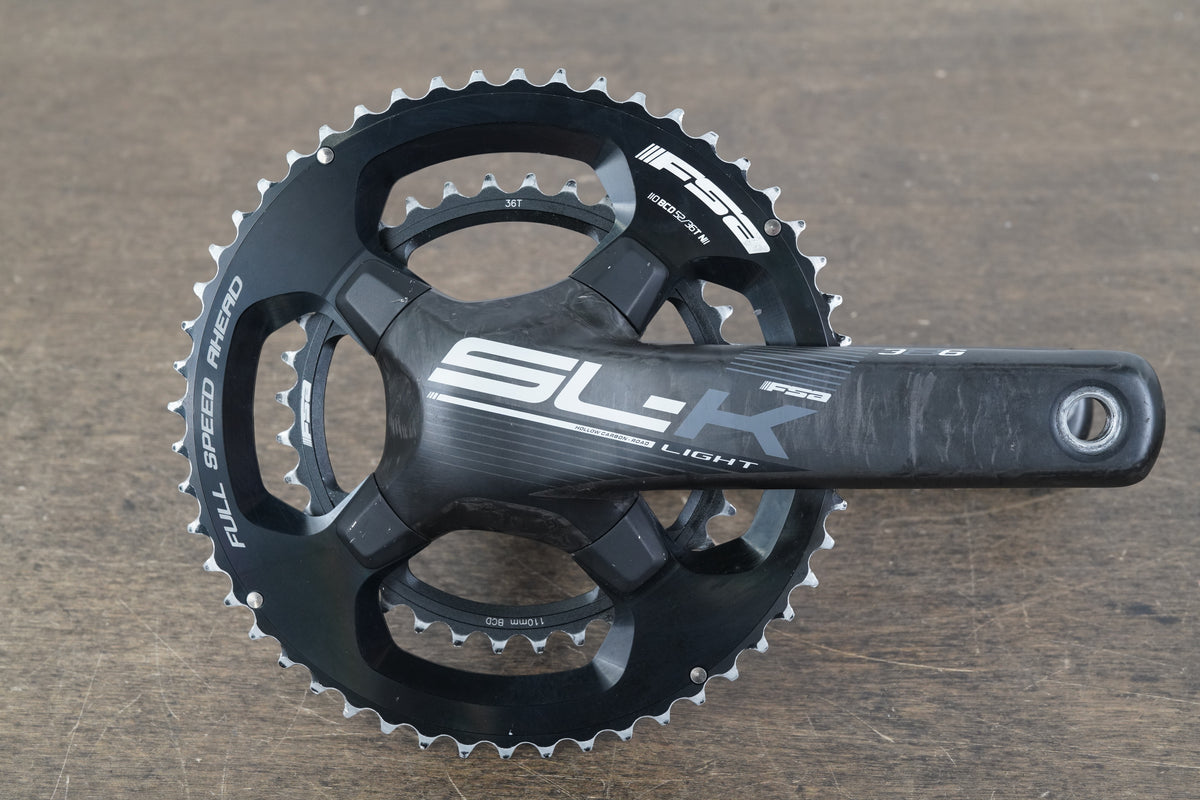 172.5mm 52/36T BB386 FSA SL-K Light Carbon Road Crankset SLK 599g