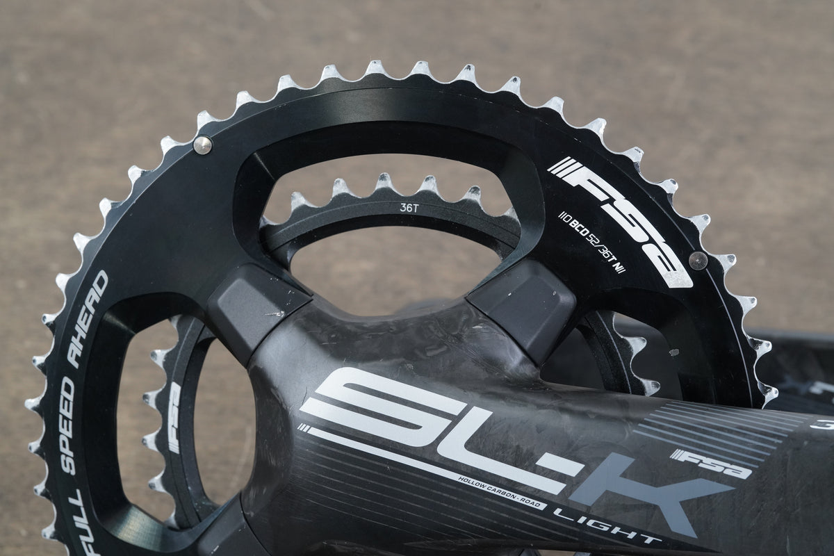 172.5mm 52/36T BB386 FSA SL-K Light Carbon Road Crankset SLK 599g