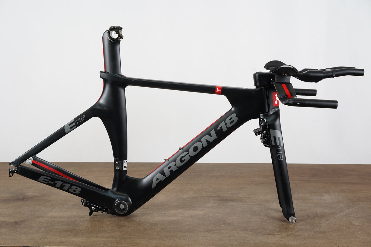 XS Argon 18 E-118 Carbon Rim Brake TT Triathlon Frameset + Cockpit