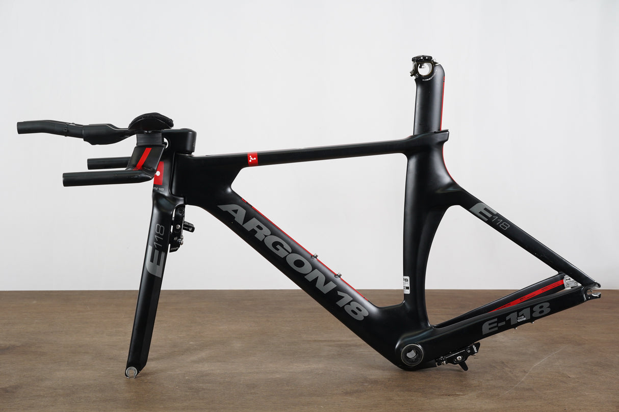 XS Argon 18 E-118 Carbon Rim Brake TT Triathlon Frameset + Cockpit