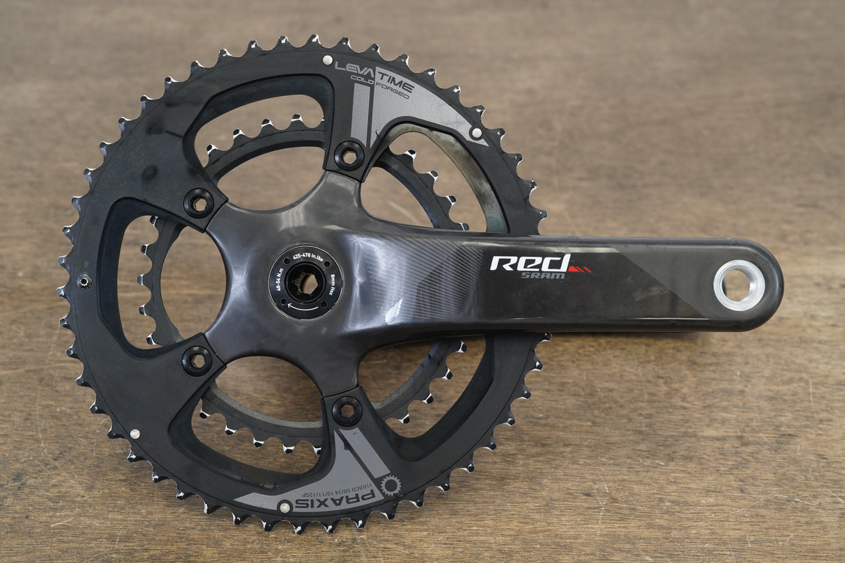 172.5mm 50/34T BB30 SRAM Red 22 Praxis Works Carbon Crankset 521g