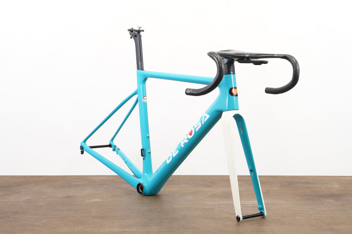 2022 50cm De Rosa Merak Carbon Disc Brake Road Frameset + Cockpit