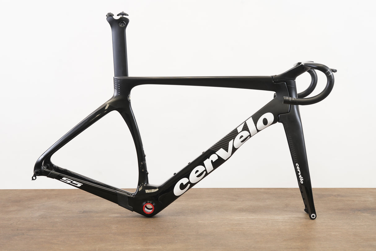 2019 54cm Cervelo S5 Carbon Aero Disc Brake Road Frameset + Cockpit