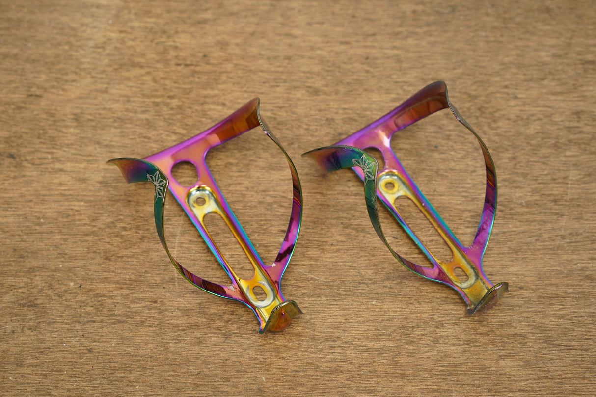 (2) Supacaz Fly Cage Ano Oil Slick Aluminum Water Bottle Cages 41g