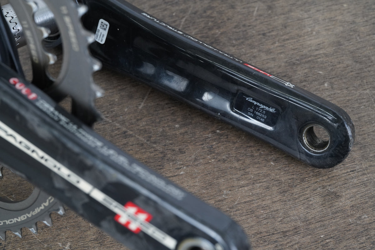 172.5mm 50/34T Campagnolo 11 Speed SRM Power Carbon Crankset *Needs Service*