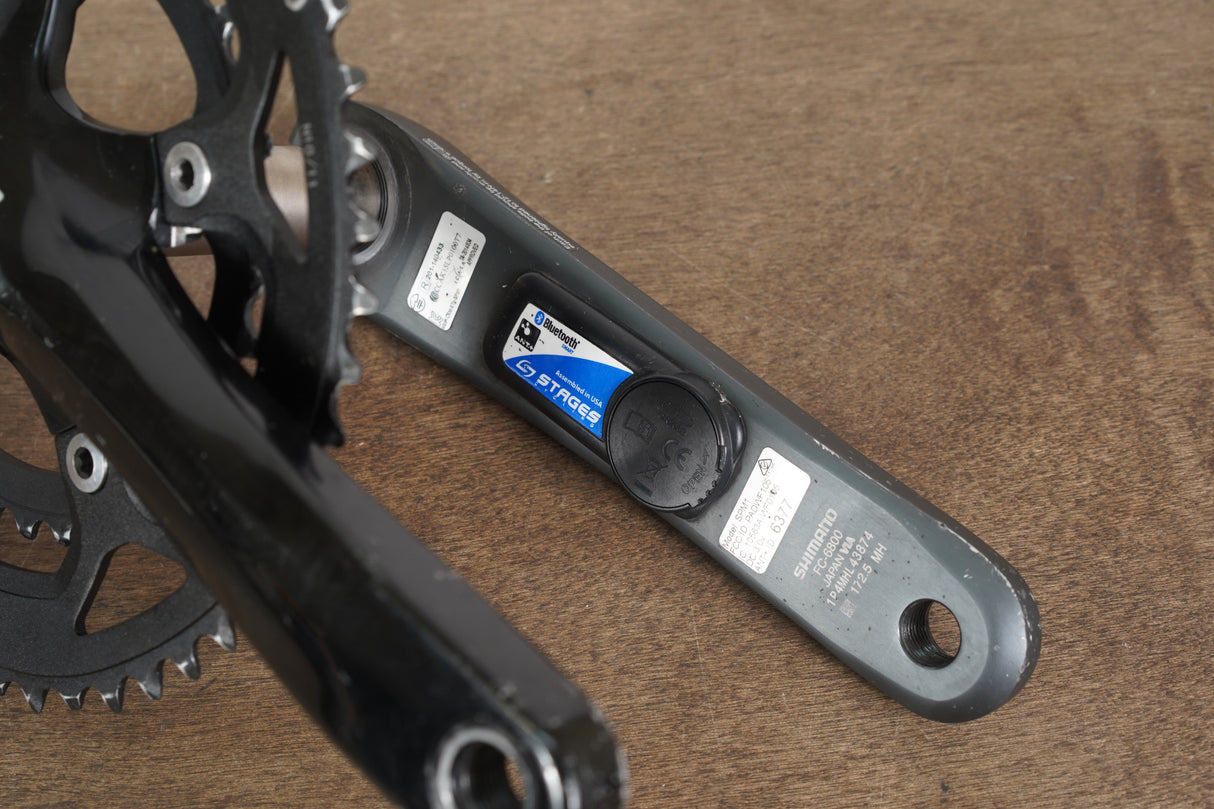 172.5mm 50/34T Shimano FC-RS500/FC-6800 Stages Power Meter 11 Speed Crankset