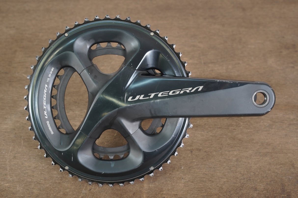 172.5mm 50/34T Shimano Ultegra FC-R8000 11 Speed Crankset 8000
