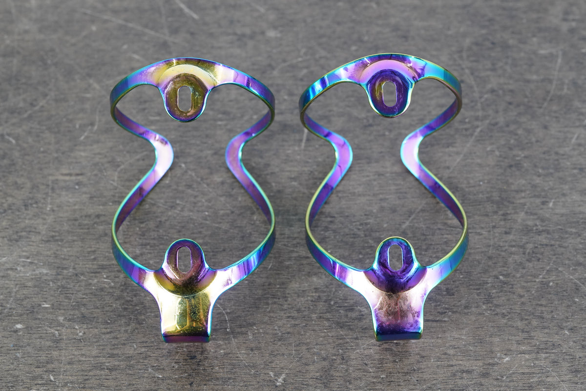 (2) MVTEK Sentinel Oil Slick Aluminum Water Bottle Cages 46g