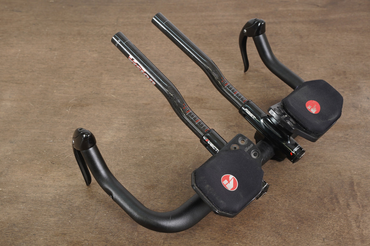 41cm Cannondale Alloy Aero TT Handlebar + Vision Vector Carbon Extensions TT Triathlon