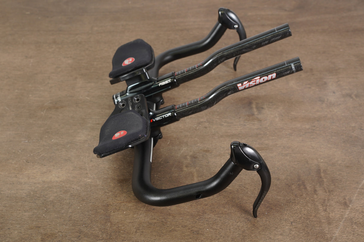 41cm Cannondale Alloy Aero TT Handlebar + Vision Vector Carbon Extensions TT Triathlon
