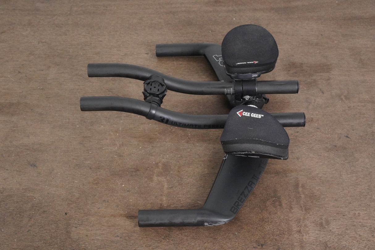 40cm 3T Brezza II Team Carbon Base Bar + Carbon 3T Extensions TT Triathlon Handlebar