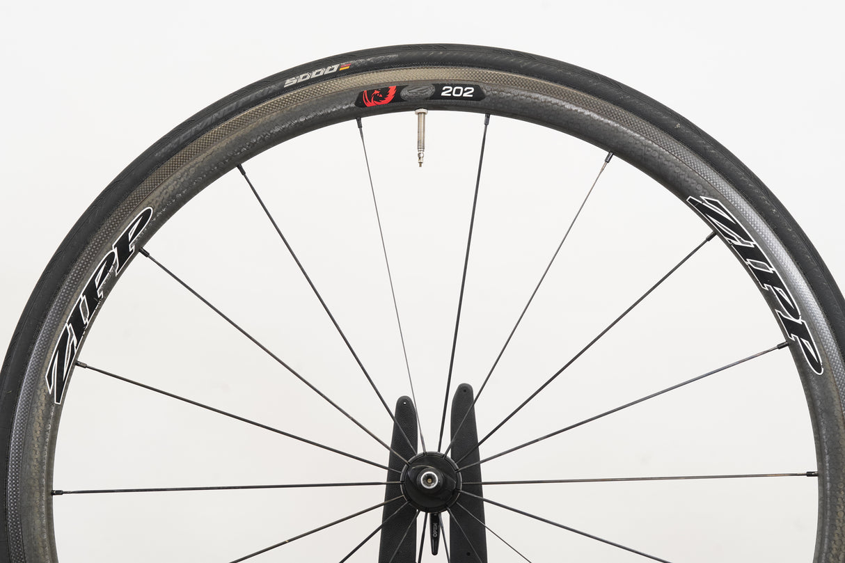Zipp 202 Firecrest Powertap Carbon Clincher Rim Brake Wheelset Campagnolo 10 Speed