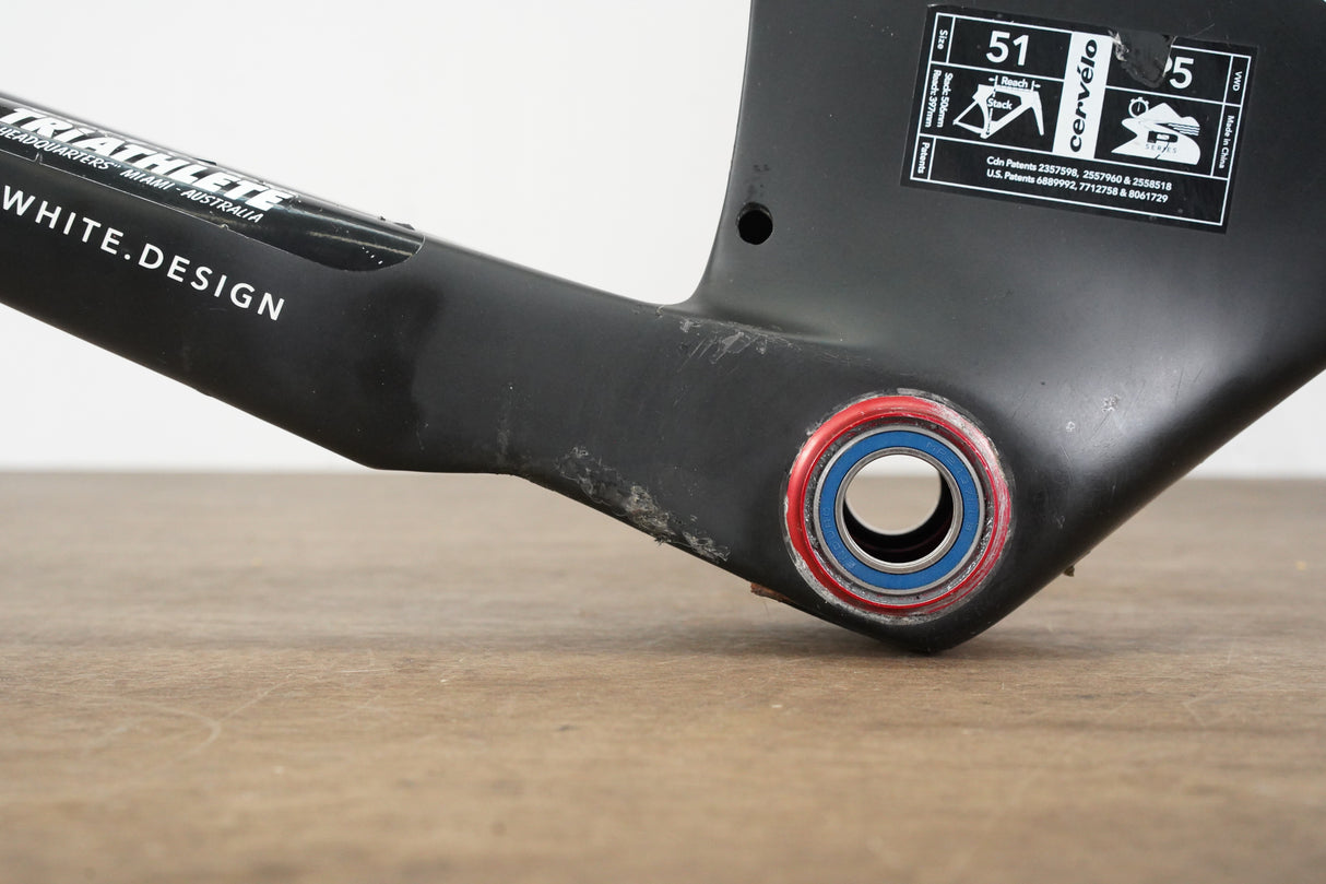 51cm Cervelo P5 TT Triathlon Carbon Rim Brake Frameset + Aero Handlebar