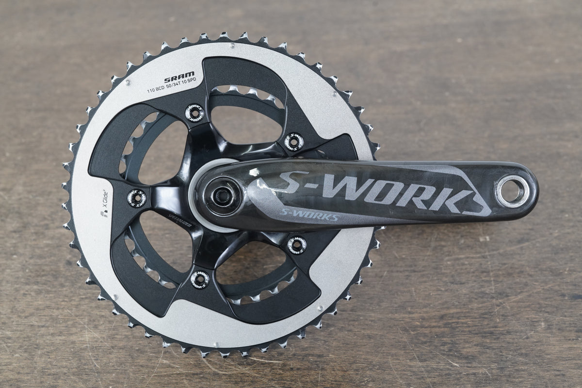 175mm 50/34T BB30 Specialized S-WORKS Carbon Road Crankset 578g