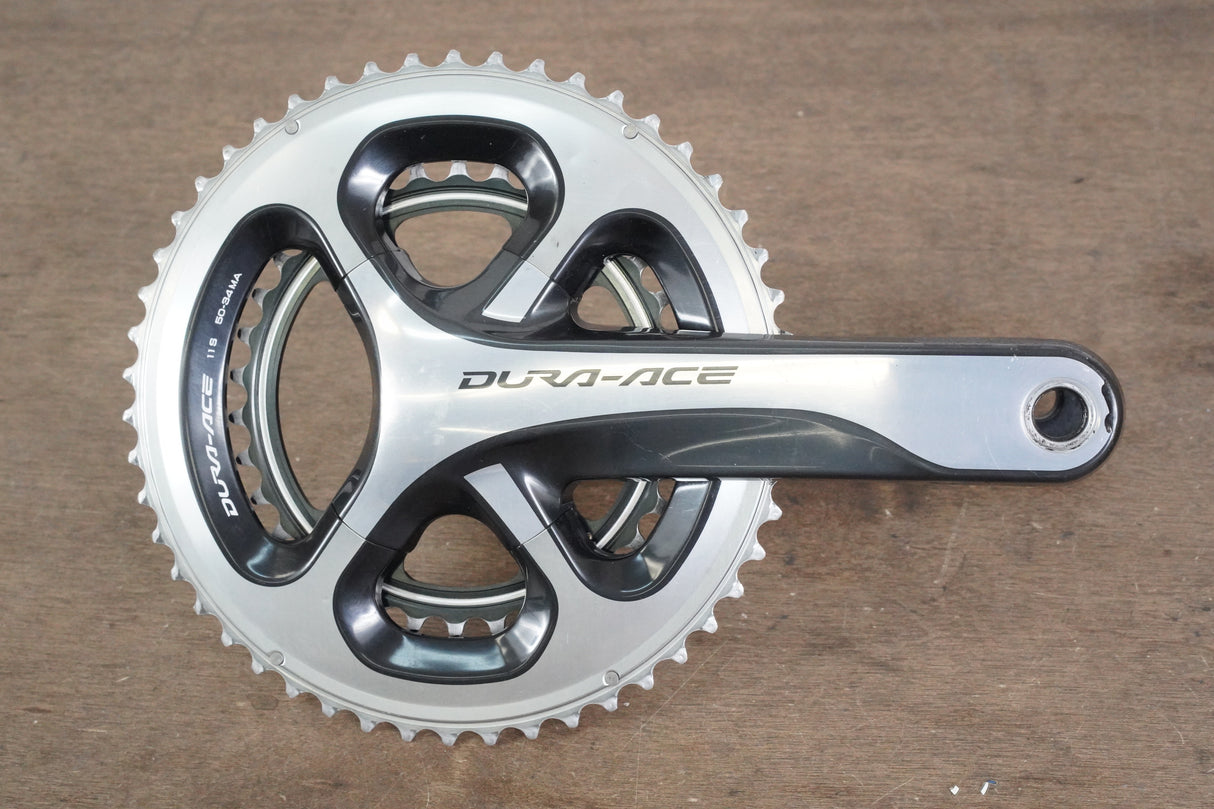 172.5mm 50/34T Shimano Dura-Ace FC-9000 11 Speed Crankset