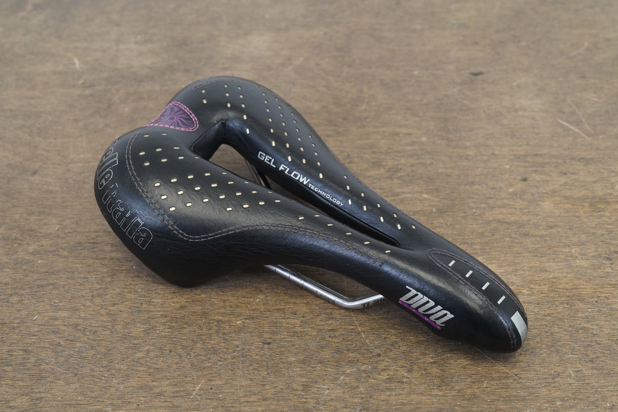 143mm Selle Italia Diva Gel flow Titanium Rail Road Saddle 259g