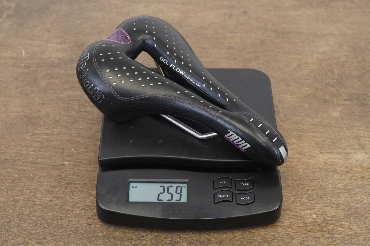 143mm Selle Italia Diva Gel flow Titanium Rail Road Saddle 259g