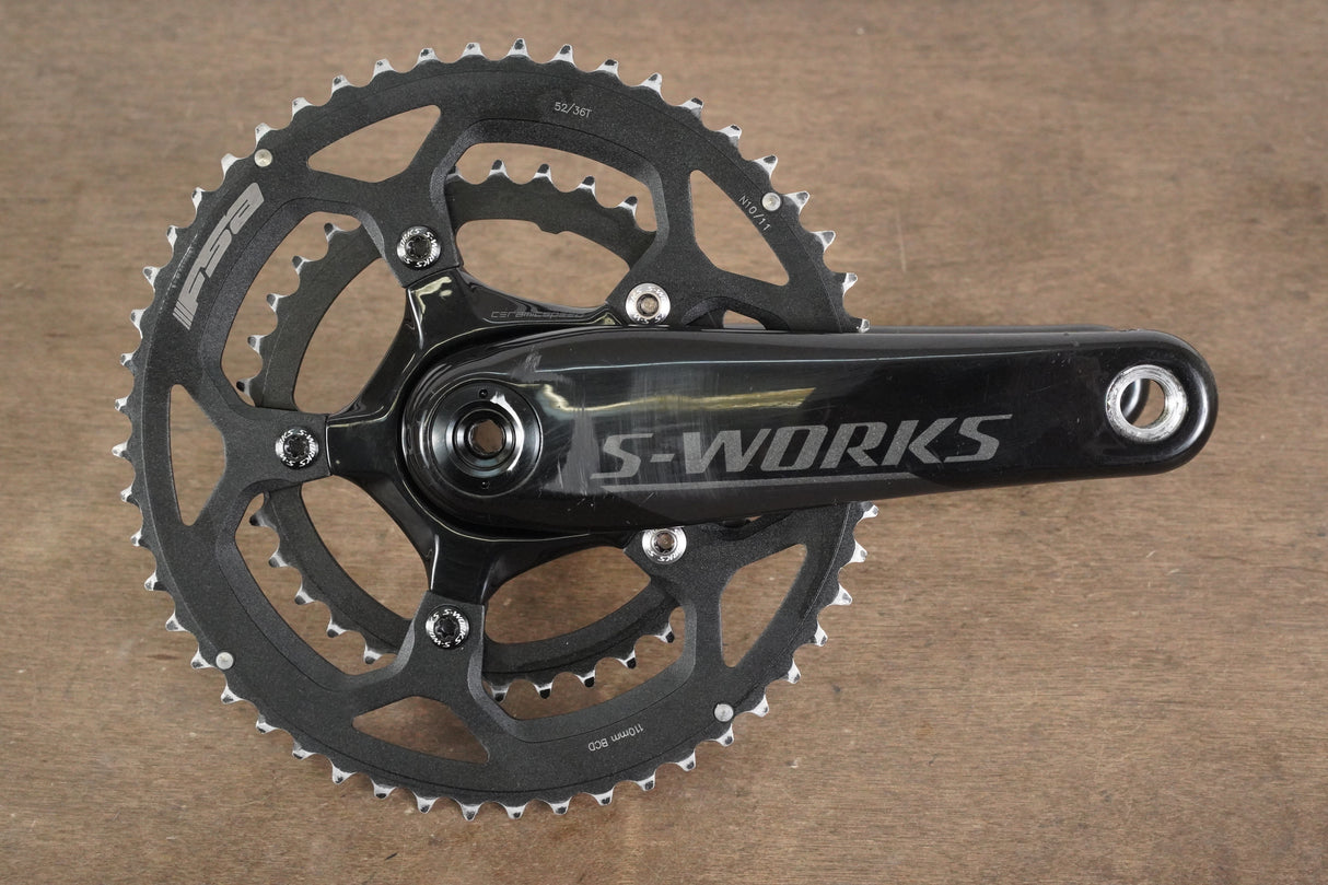 172.5mm 52/36T BB30 Specialized S-WORKS Dual Power Meter Carbon Road Crankset