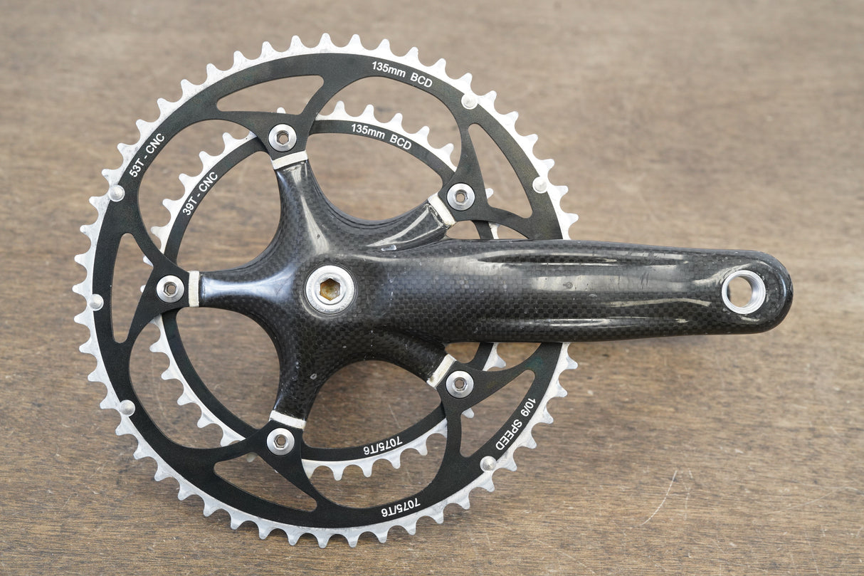 170mm 53/39 ORA 9/10 Speed Carbon Road Crankset + Campagnolo Chorus BB 853g