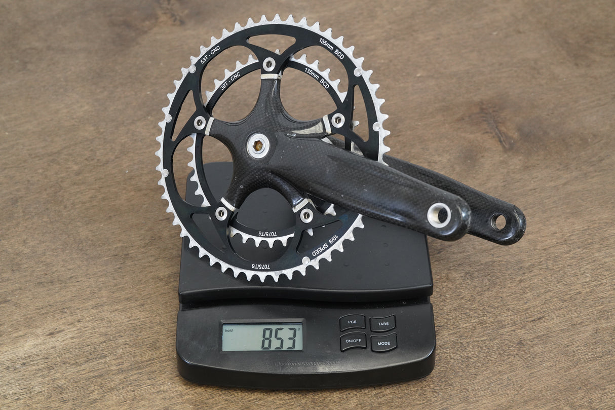 170mm 53/39 ORA 9/10 Speed Carbon Road Crankset + Campagnolo Chorus BB 853g