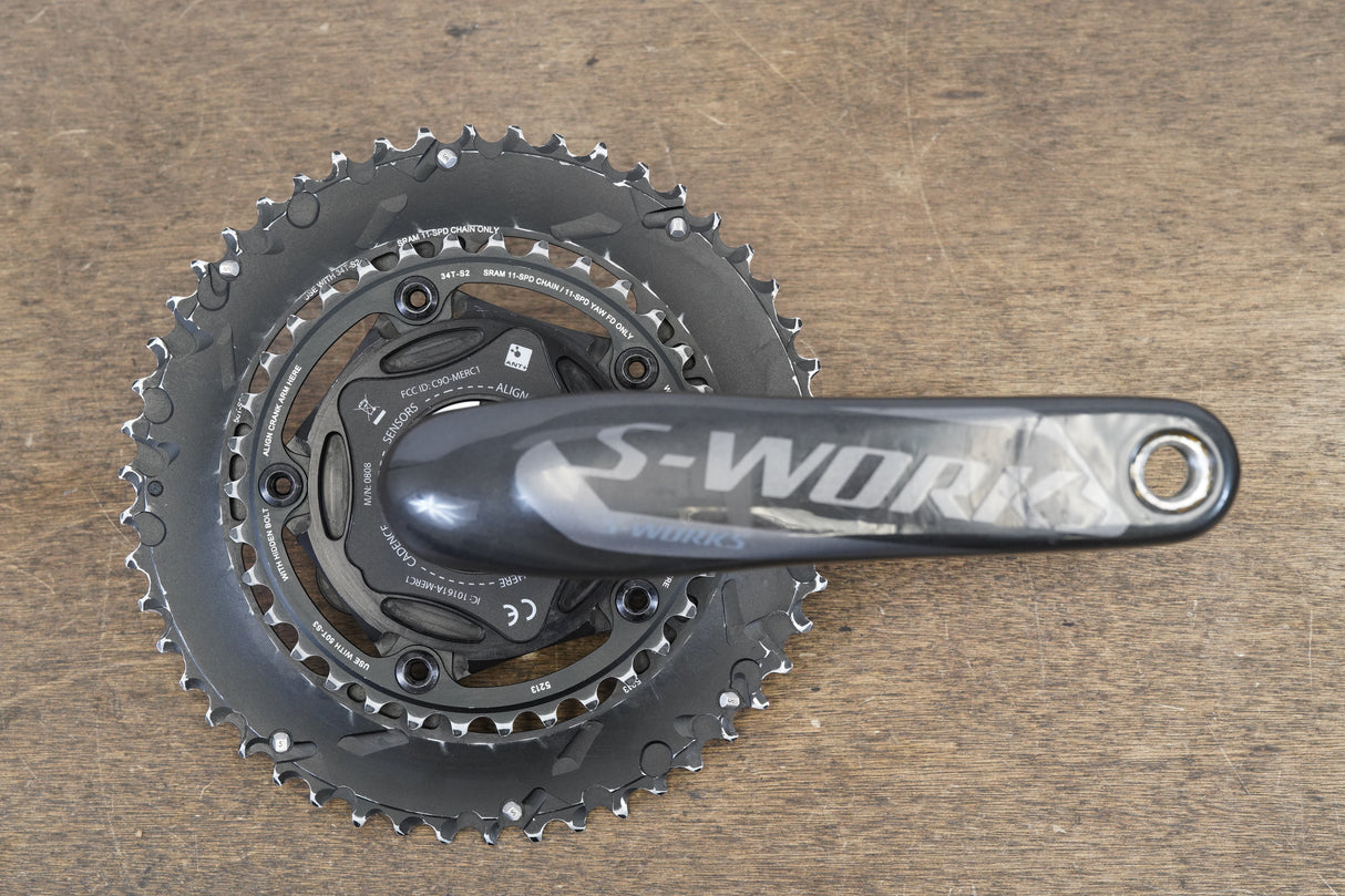 172.5mm 50/34T BB30 Quarq DZero Power Meter Road Crankset 646g
