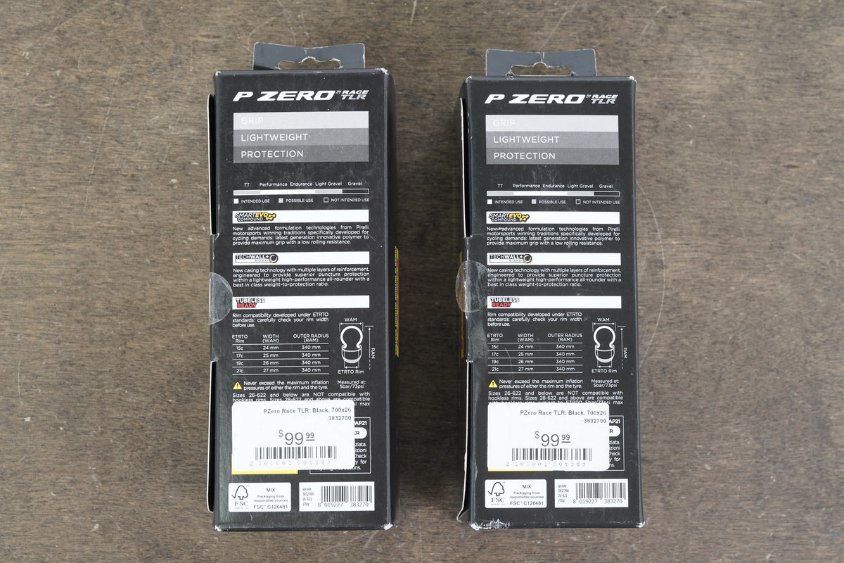 NEW (2) 700x26c 26mm Pirelli P Zero Race TLR Tubeless Road Tires