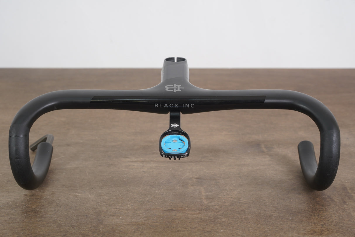 38cm 110mm -6 Degree Black Inc. Carbon Barstem Handlebar + Wahoo Mount 1 1/8"