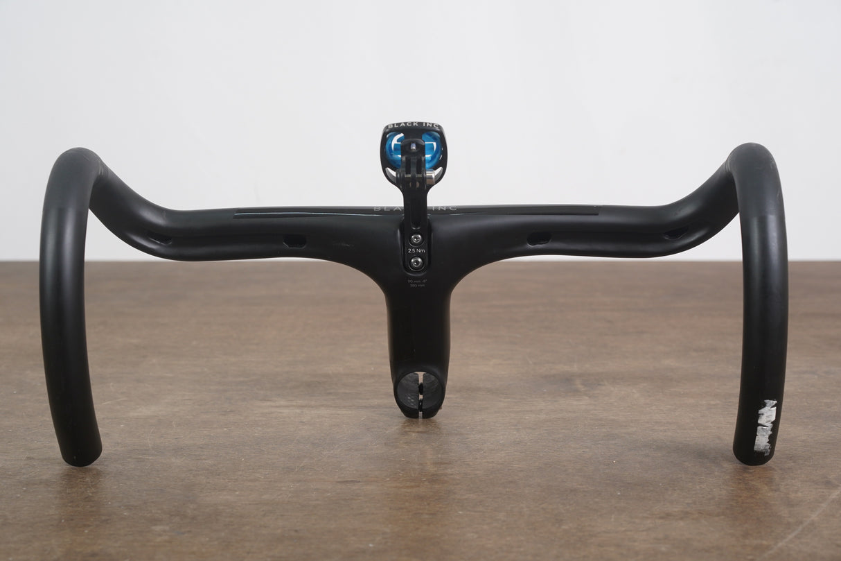 38cm 110mm -6 Degree Black Inc. Carbon Barstem Handlebar + Wahoo Mount 1 1/8"