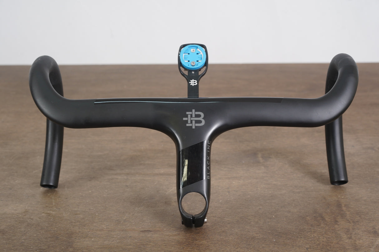 38cm 110mm -6 Degree Black Inc. Carbon Barstem Handlebar + Wahoo Mount 1 1/8"