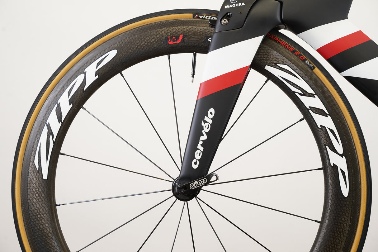 650C 45cm Cervelo P5 Dura-Ace 9070 Di2 Zipp 404 Carbon Triathlon Rim Brake Bike