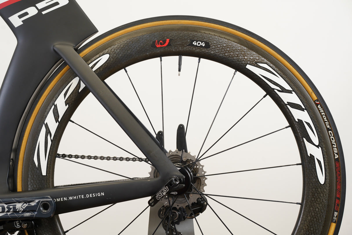 650C 45cm Cervelo P5 Dura-Ace 9070 Di2 Zipp 404 Carbon Triathlon Rim Brake Bike