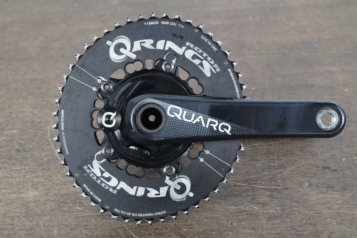 172.5mm 50/34T GXP Quarq DZero QRings Power Meter Road Crankset 743g