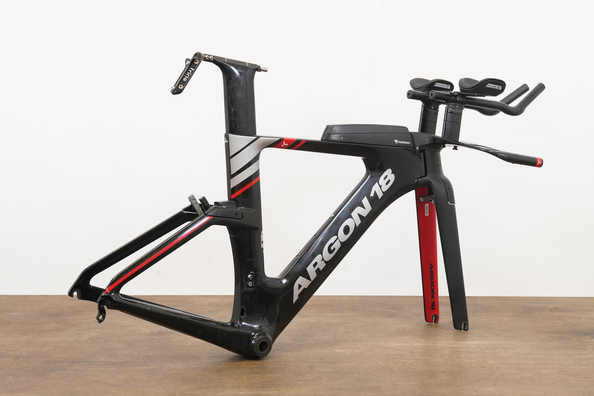 *Damaged* 2020 XS Argon 18 E-119 Carbon Rim Brake TT Triathlon Frameset + Cockpit