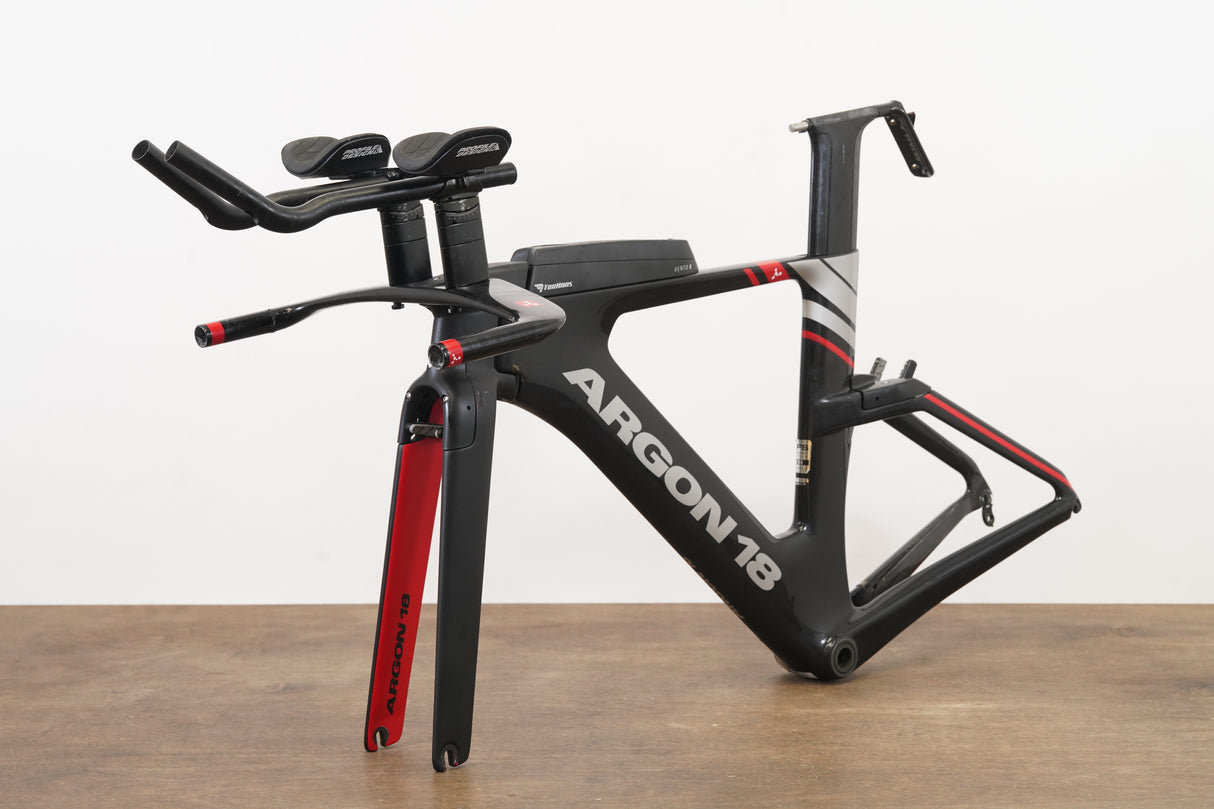 *Damaged* 2020 XS Argon 18 E-119 Carbon Rim Brake TT Triathlon Frameset + Cockpit