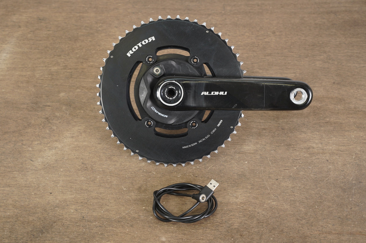 172.5mm 52/36T BB30 Rotor Aldhu INSpider Power Meter Road Crankset + Charger