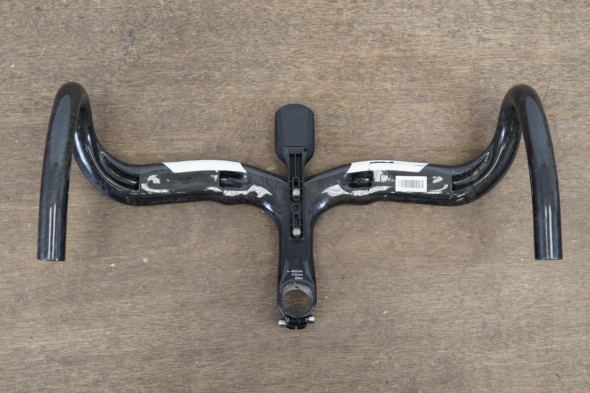 42cm 110mm FSA Plasma Integrated Carbon Barstem Handlebar + Mount1 1/8"