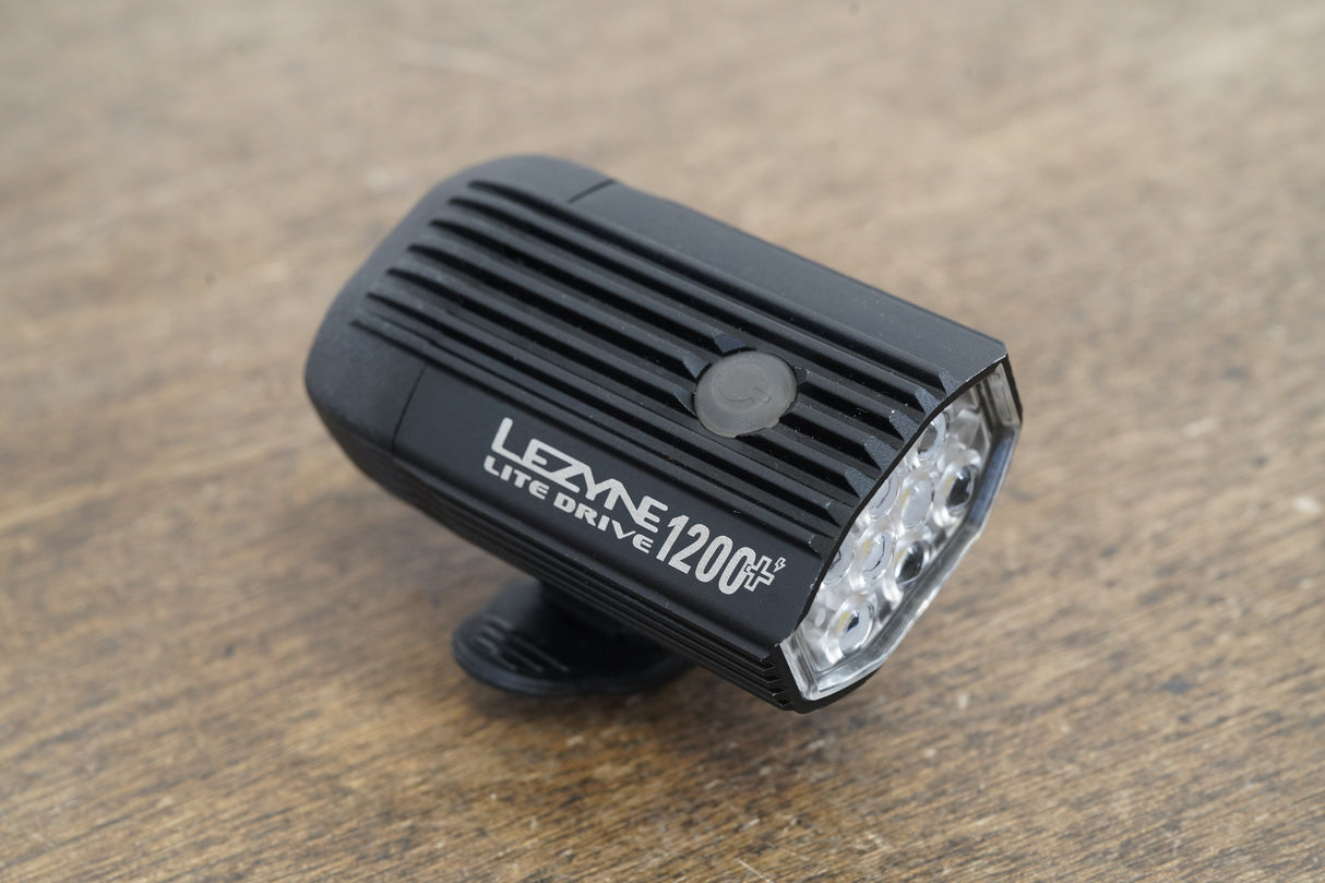 Lezyne Lite Drive 1200+ White LED Front Light + Mount Cycling Road Gravel CX Bike