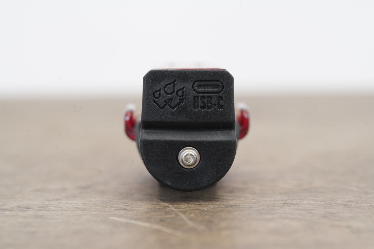 Red Lezyne Strip Pro 400+ USB Led Rear Light + Mount Cycling Road Gravel CX Bike