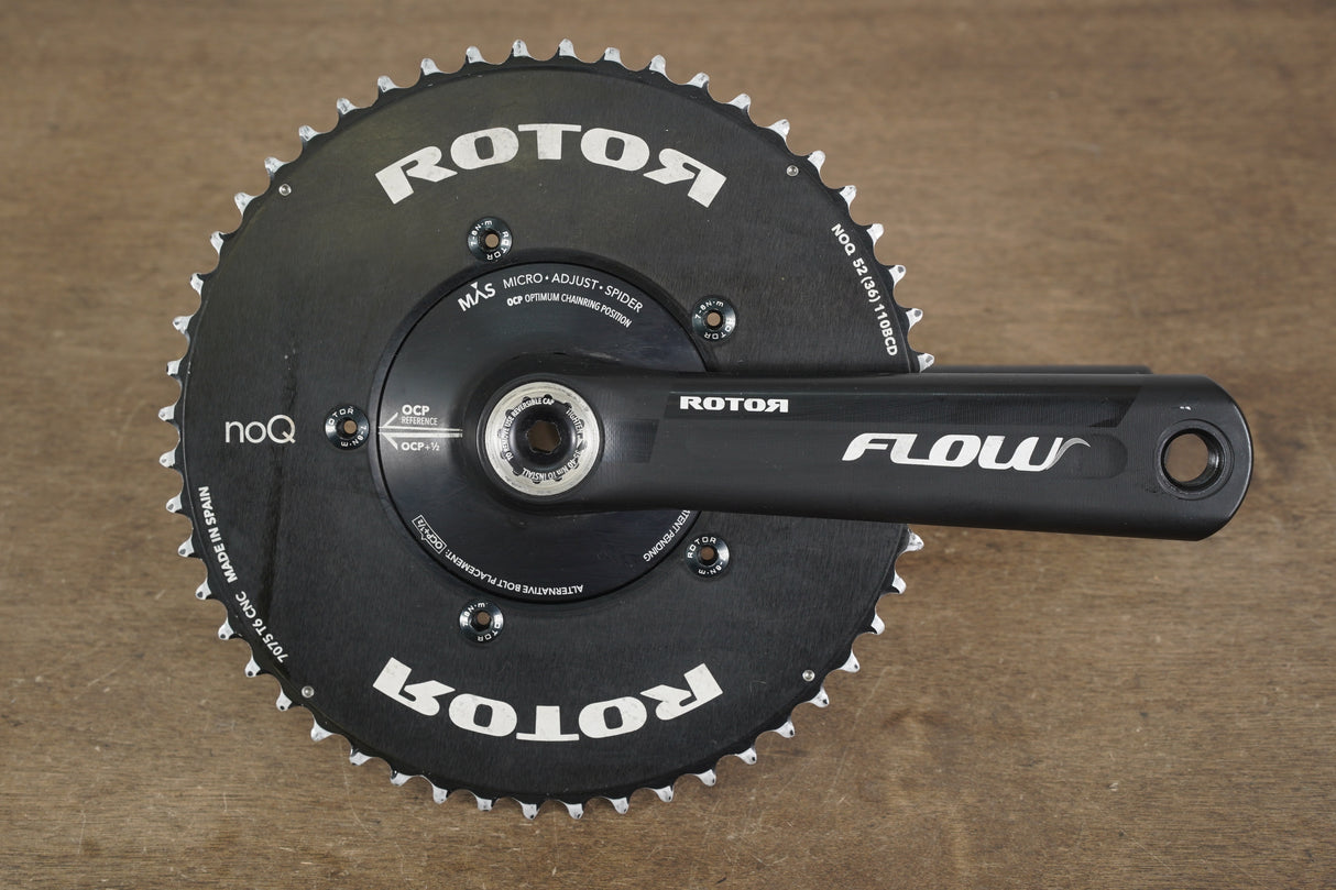 170mm 52/36T BB30 Rotor Flow NoQ Rings 11 Speed Aero Crankset