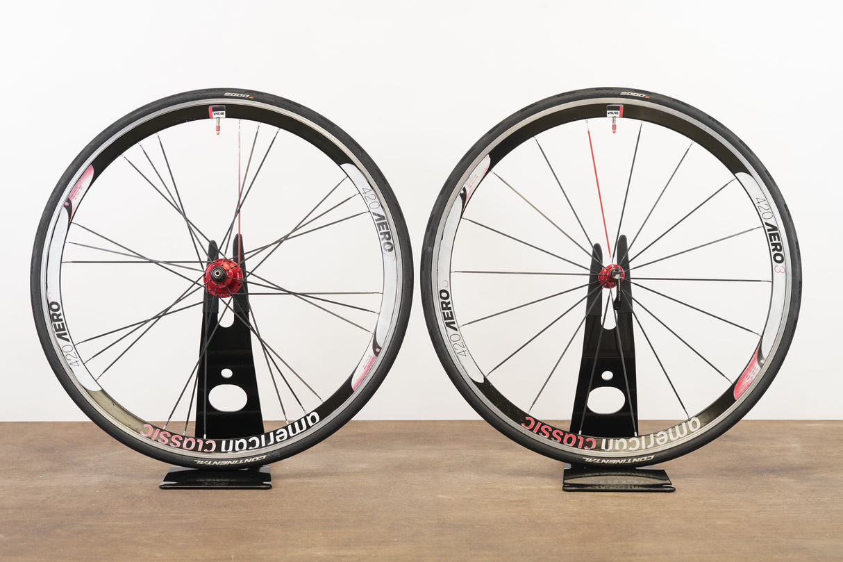 American Classic Series 3 420 Aero Alloy Clincher Rim Brake Road Wheelset 10 Speed