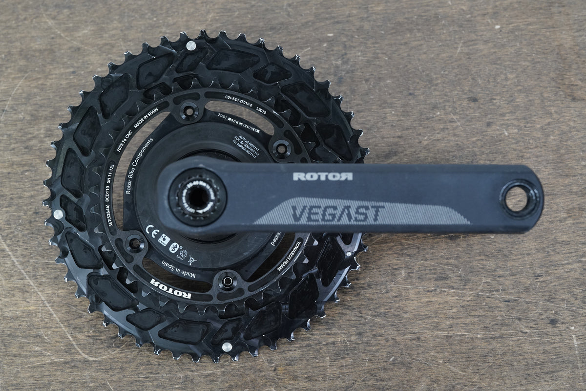 172.5mm 52/36T Rotor Vegast INspider Power Meter Road Crankset + Charger 846g