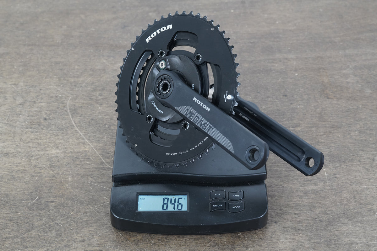 172.5mm 52/36T Rotor Vegast INspider Power Meter Road Crankset + Charger 846g