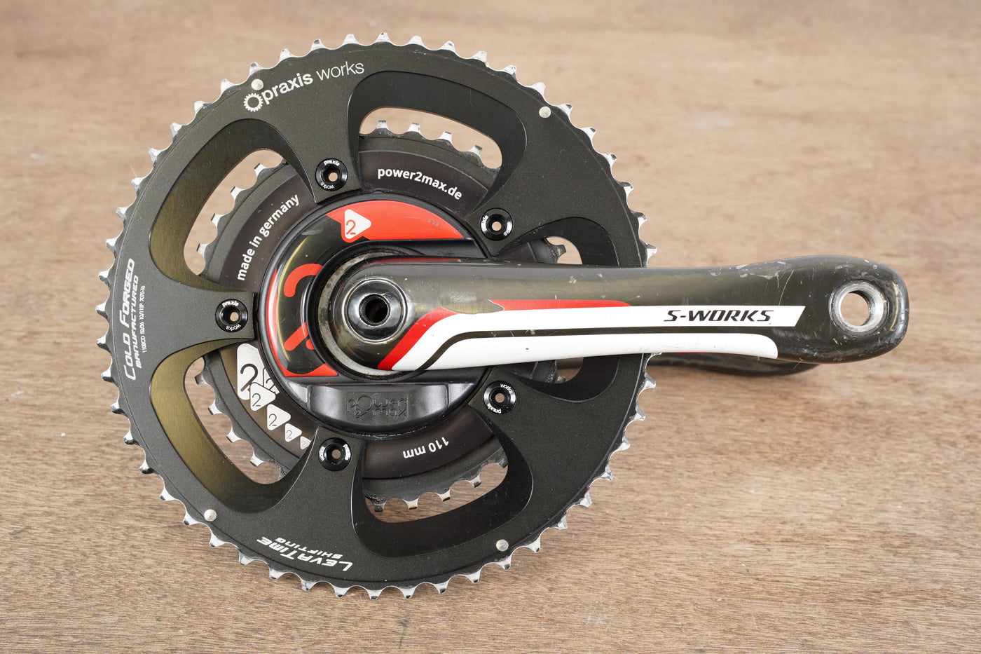 172.5mm 52/36T BB30 Specialized S-WORKS Power2Max Power Meter Crankset