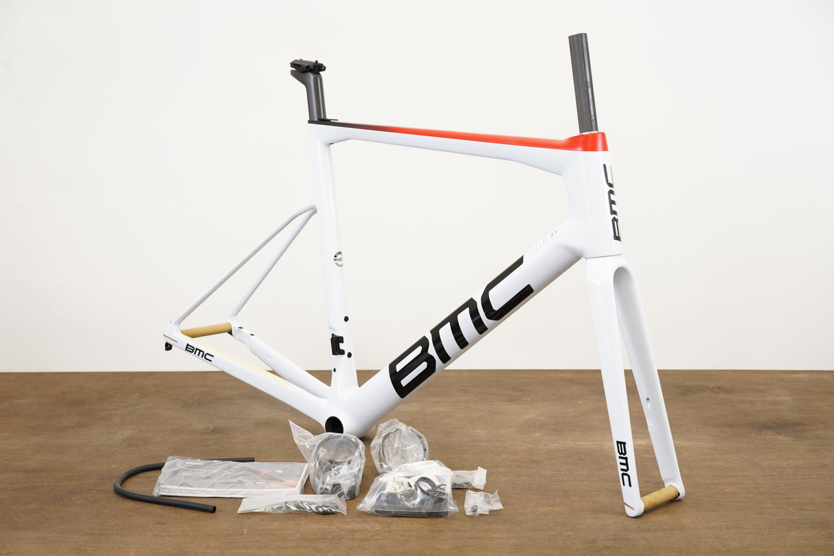 NEW 2022 58cm BMC Teammachine SLR01 Disc Team FRS Frameset WHT-BLK-RED