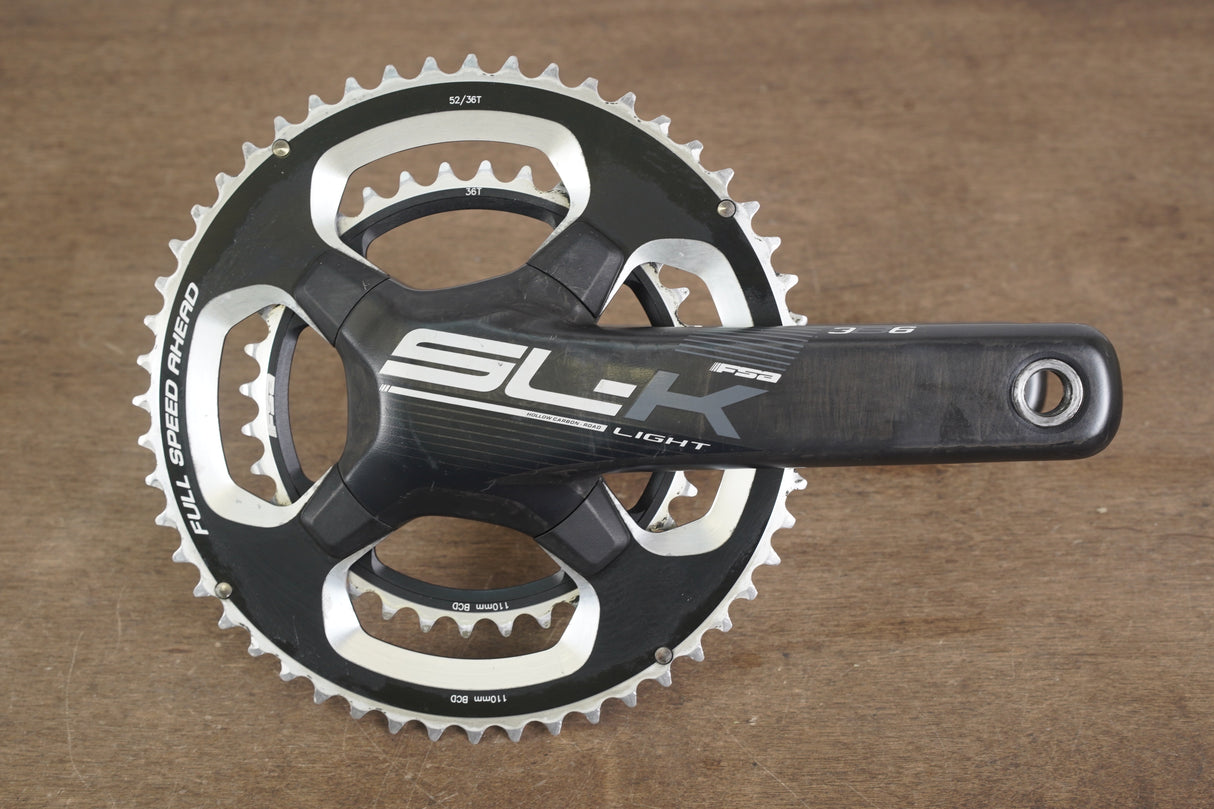 172.5mm 52/36T BB386 FSA SL-K Light Carbon Road Crankset SLK